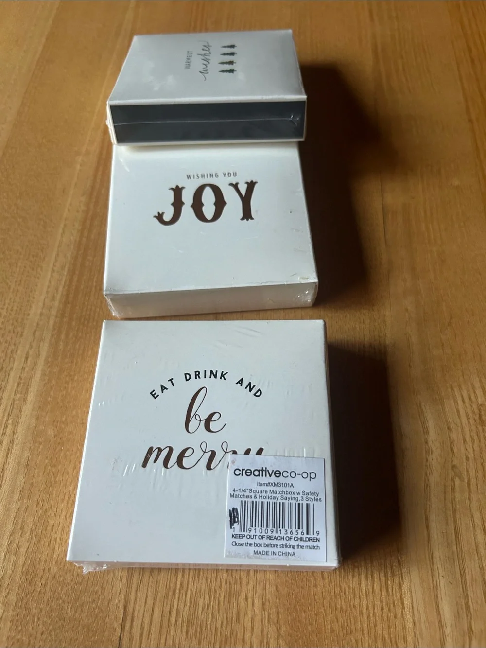 Holiday Match 🔥Boxes - White 'Joy' / 'Be Merry' / 'Warmest Wishes' Set